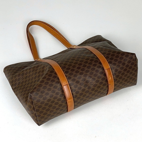 Celine Macadam Pattern Canvas Shoulder Tote Bag Brown - Picture 2 of 6